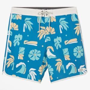 O'Neill  Mens 18”  Tropical Print Boardshorts, Quick Dry in Blue. 32” Waist. NWT